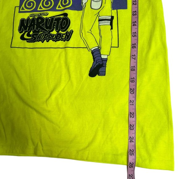 Naruto‎ Shippuden Mens Neon Yellow Anime Crew Shirt Small - Picture 5 of 6